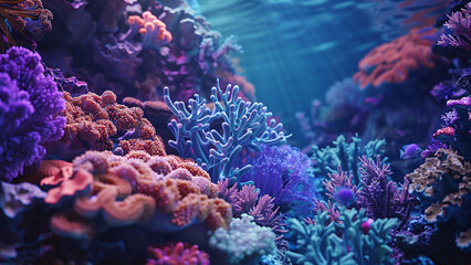 Abstract Coral Symphony: A Vibrant Underwater Scene for Backgrounds, Wall Art, and Wallpapers