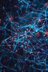 Brightly lit LED lights in shades of blue and red