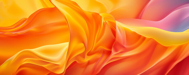 Obraz premium Abstract vibrant flowing fabric in warm colors