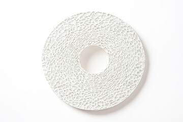 Abstract White Circular Pattern with Hole in Center