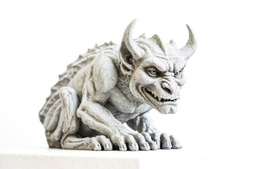 Stone Gargoyle with Horns and Claws