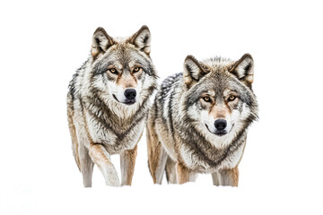 Fototapeta premium Two Wolves Looking at the Camera