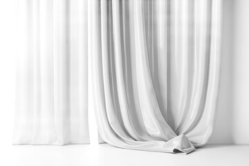 White Drapes and Wall Background