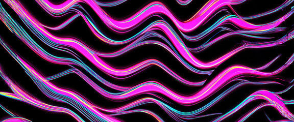 Abstract background composed of wavy neon colors