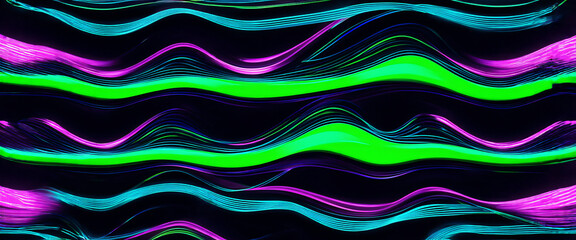 Abstract background composed of wavy neon colors