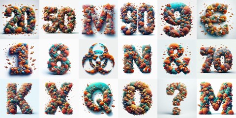 Naklejka premium Underwater corals Lettering Typeface. AI generated illustration
