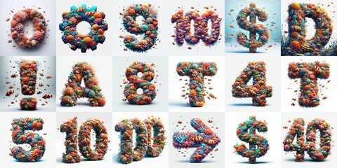 Fototapeta premium Underwater corals Lettering Typeface. AI generated illustration