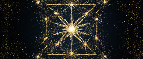 Night sky covered in fireworks of unachievable star pattern