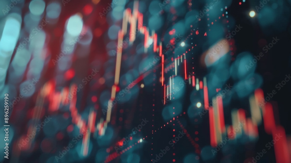 Aufkleber a detailed view of a stock graph showing market volatility and trend lines