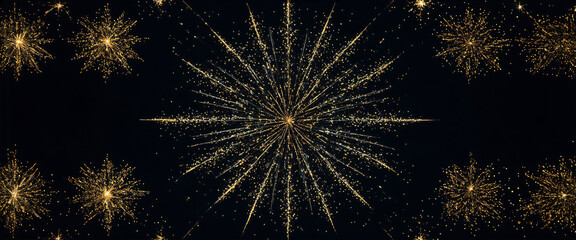 Night sky covered in fireworks of unachievable star pattern