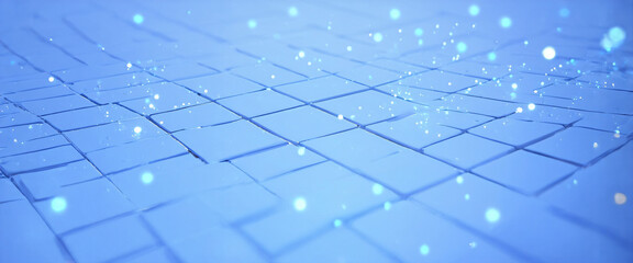 Pattern of a watery glass tiles with particles floating around