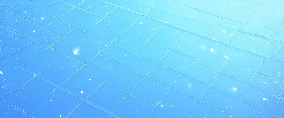 Pattern of a watery glass tiles with particles floating around