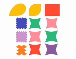 Colorful Abstract Geometric Shapes in Flat Design