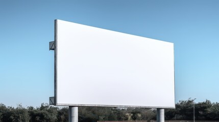 Fototapeta premium Empty Advertising Canvas: White Billboard Sign Mockup for Marketing Opportunities
