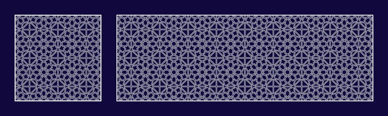 Islamic vector arabesque template decoration. Elegant decor in eastern style. Islam decorative symbol. Geometric floral motif for textile and fabric designs, arabic holidays cards. Black, white color