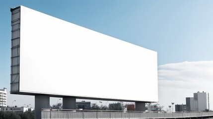 Fototapeta premium Unused Billboard Space: White Display Sign Mockup for Creative Marketing