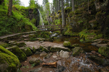 View of the Menzenschwand Waterfalls in the High Black Forest - Germany
