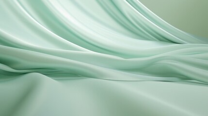 Fototapeta premium Pastel green background with a smooth texture, ideal for a calm and soothing visual