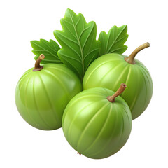 Cartoon gooseberry berries illustration isolated on the transparent background
