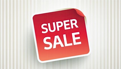 inscription Super sale squared red peel off sticker shopping advertising special offer