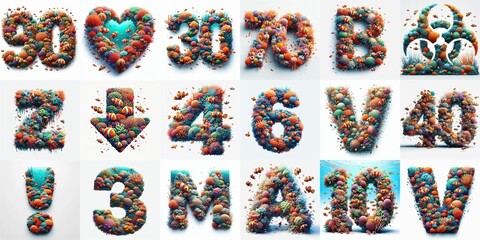 Naklejka premium Underwater corals Lettering Typeface. AI generated illustration