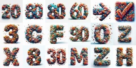 Fototapeta premium Underwater corals Lettering Typeface. AI generated illustration