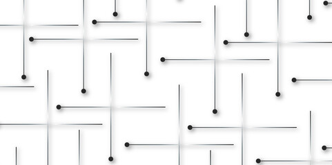 Technology abstract white digital background of connected dot with black stock lines. Abstract vector background and geometric pattern with connecting the dots and lines for banner design.	