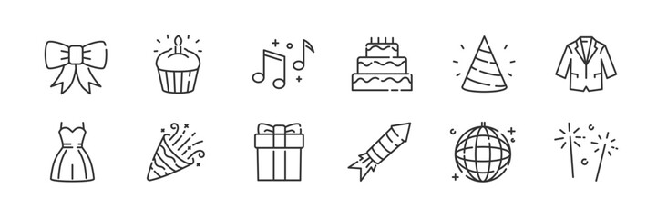 Celebration icon set. Celebration icon.