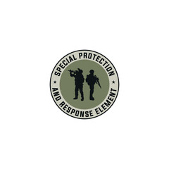 Elite Army Security Force Badge Logo Design Template