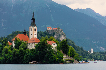 Słowenia, jezioro Bled - kościół