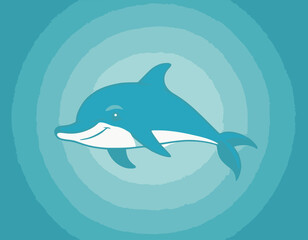 Friendly smiling dolphin stock illustration