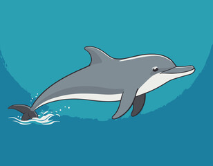 Fototapeta premium Friendly smiling dolphin stock illustration