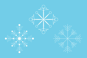 Fototapeta premium Set white lace snowflakes Intricately Detailed Vector Illustration Perfect for Winter themed Imagery Captivating Masterfully сrafted Snow Design for projects December holidays concept elements Joy