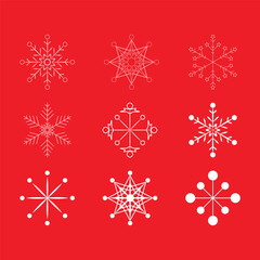 Big set white snowflakes Intricately Detailed Vector Illustration Perfect for Winter themed Imagery Captivating Masterfully сrafted Snow Design for your projects December holidays concept elements Joy