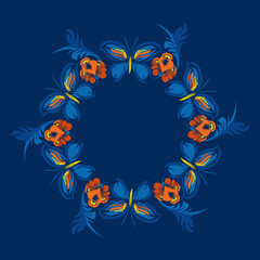 Obraz premium Beautiful stylized floral ornament. Floral rhythmic pattern. Vintage botanical composition of fantastic plant elements.