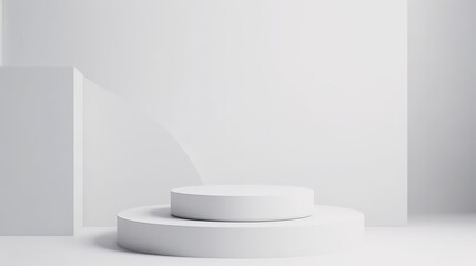 Crisp White Background: Ideal Podium Setup for Showcasing Products