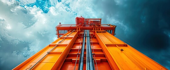 Fototapeta premium Drilling Rig Equipment, Symbolizing Power And Resource Extraction