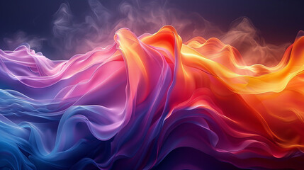 Colorful abstract waves with smoky texture
