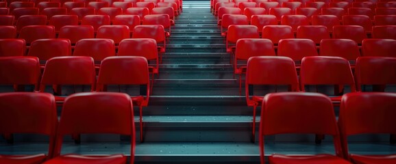 Naklejka premium Grandstand Stadium H-Beam Steel Structure, Showcasing Stability And Support