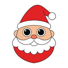 Funny man Christmas Santa Claus vector illustration.