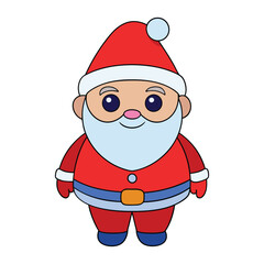 Funny man Christmas Santa Claus vector illustration.