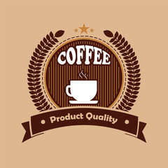 Coffee shop logo. Retro coffee badge, modern coffee logo, coffee shop logo vector