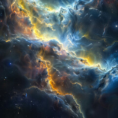 Fototapeta premium Planets and other solar systems, nebulae and exoplanet, formation of new worlds, big bang birth of the universe. Ai generative