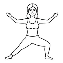 Woman yoga and fitness exercise silhouette vector illustration.