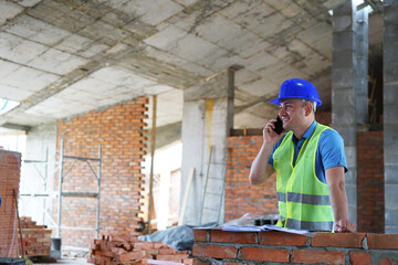 Construction industry concept, workers, architects and engineers