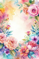 Trendy Mother's Day card, banner, poster, flyer, label or cover with flowers frame, abstract floral pattern in mid century art style. Spring summer bright abstract floral design template for ads promo