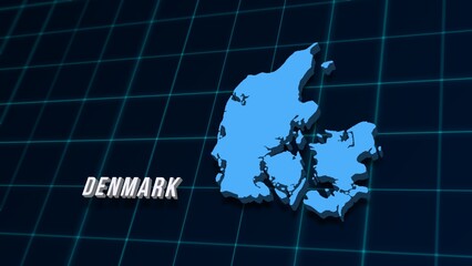 Norway Scandinavia digital geographic map 3d image on coordinates grid. Northern European country geographic background 8k photo