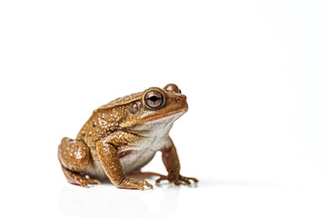 Fototapeta premium Brown frog on white background