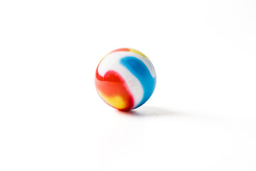 Colorful Glass Marble on White Background
