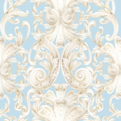 Watercolor Baroque ornate backdrop, royal ornament background, luxury pattern, vintage style